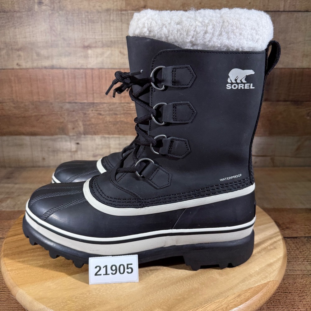 Sorel Caribou Boots Women 9 Black Waterproof Insulated Sherpa Lined Winter Snow